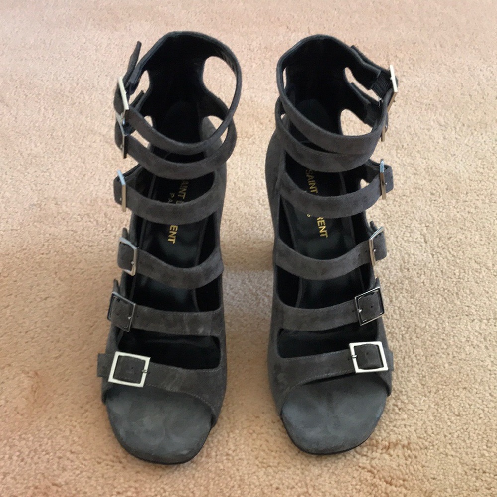 SAINT LAURENT Babies Multi-strap Block Heels - Picture 2 of 10